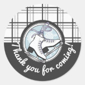 Dank u moderne Tartan schaatsen gunst Ronde Sticker (Voorkant)