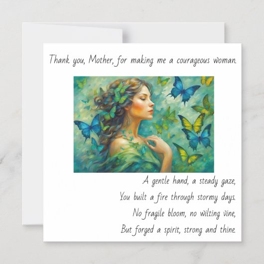 Dank u, Moeder gedicht Magnetische Kaart (Voorkant)