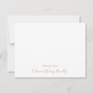 Dank u Monogram Naam White Flat Note Kaart Notitiekaartje