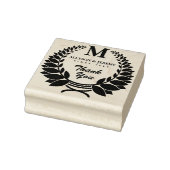 Dank u Monogram Traditionele Laurel Wreath Favor Rubberstempel (Stempel)
