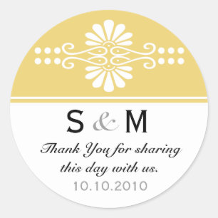 Dank u Monogram Wedding Favor Labels