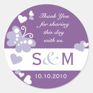 Dank u Monogram Wedding Favor Labels