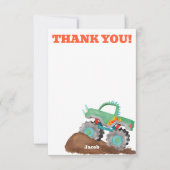 Dank u Monster Truck Verjaardag Bash Waterverf Bedankkaart (Voorkant)