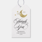 Dank u Moon Stars Baby shower Gold Cadeaulabel (Voorkant)