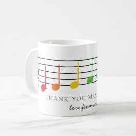 Dank u Music Teacher Appreciation Rainbow Notes Koffiemok