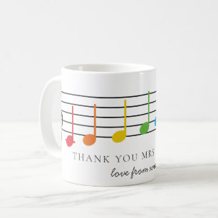 Dank u Music Teacher Appreciation Rainbow Notes Koffiemok