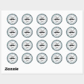 Dank U Mustache Blauwe en Zwarte Stickers (Vel)
