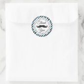 Dank U Mustache Blauwe en Zwarte Stickers (Tas)