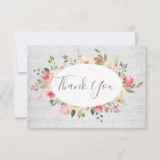 Dank u  muziek achtergrond kaart (Voorkant)