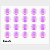 Dank u naam 16e bruids roze Paarse glitter Ronde Sticker (Vel)