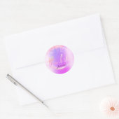 Dank u naam 16e bruids roze Paarse glitter Ronde Sticker (Envelop)