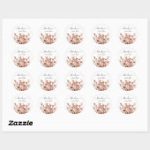Dank U Naam 16e Bruidswei Roze Wit Goud Ronde Sticker (Vel)