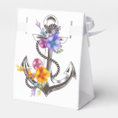 Dank u nautische schip anker bloemenbruiloft bedankdoosjes (Achterkant)