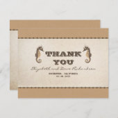 Dank u nautische zeepaardjes bruiloft platte kaart (Voorkant / Achterkant)