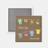 Dank u Neutral Baby shower Magnet Magneet (Voorkant / Achterkant)