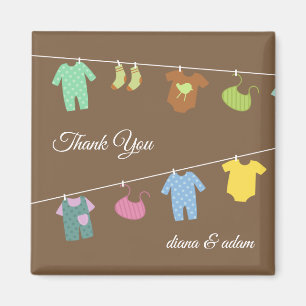 Dank u Neutral Baby shower Magnet Magneet