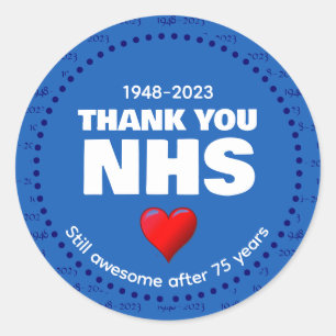DANK U NHS 75 JAAR RONDE STICKER