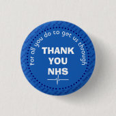 DANK U NHS  supporter Ronde Button 3,2 Cm (Voorkant)