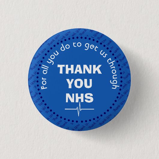 DANK U NHS  supporter Ronde Button 3,2 Cm (Voorkant)