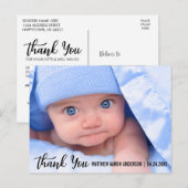 Dank u Nieuwe Baby Modern Aankondigingskaart (Voorkant / Achterkant)