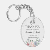 Dank U nikah moslim bruiloft gunst bloemenklassiek Sleutelhanger (Voorkant Links)