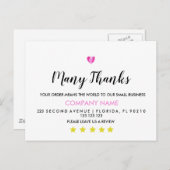 Dank u Nota Dank u visitekaartje Aankondigingskaart (Voorkant / Achterkant)