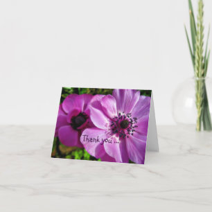 Dank u Nota Kaart - Paarse Anemone