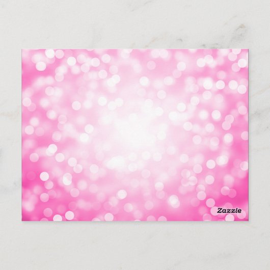 Dank u nota roze glitterlichten briefkaart (Achterkant)