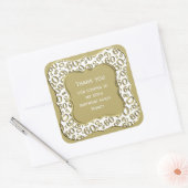 Dank u: Nummer 60 Patroon Goud/Wit - Bracket Vierkante Sticker (Envelop)