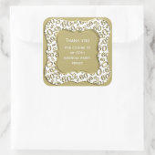 Dank u: Nummer 60 Patroon Goud/Wit - Bracket Vierkante Sticker (Tas)