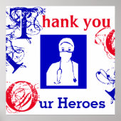 DANK U OM TE VERPLEKKEN, ARTS, EERSTE RESPONDERS POSTER (Voorkant)