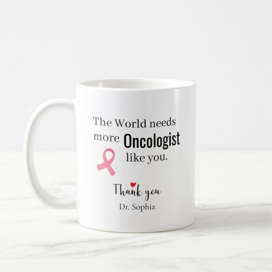 Dank U Oncoloog Aangepaste Naam Koffiemok (Links)