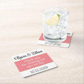 Dank u onderzetter bruiloft gunst groen minimalist (Insitu)