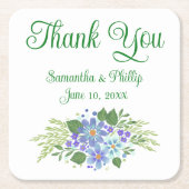 Dank u onderzetter bruiloft gunst groene boom (Voorkant)