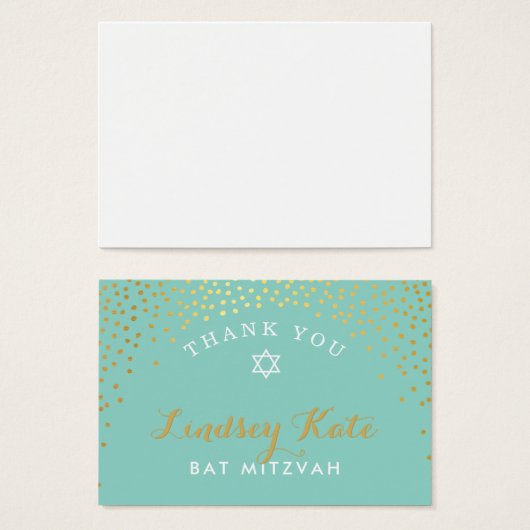 DANK U OPMERKING rustieke plek confetti goud MINT Visitekaartje (Voorkant /achterkant)