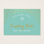 DANK U OPMERKING rustieke plek confetti goud MINT Visitekaartje (Achterkant)