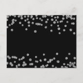 Dank u opmerking Silver Faux Glitter Confetti Zwar Briefkaart (Achterkant)