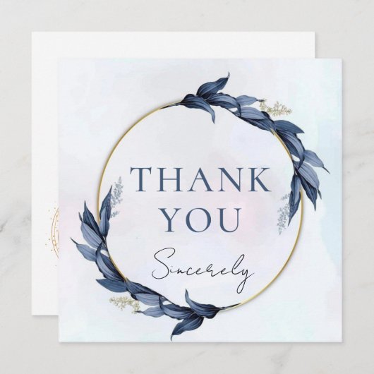 "Dank u oprecht" Flat Note Kaart (Voorkant / Achterkant)