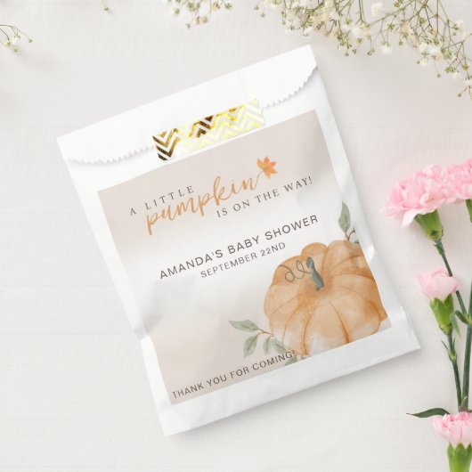 Dank u Oranje kleine pompoen Herfst Baby shower Bedankzakje (Gezegeld)