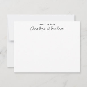Dank u Paar Pas getrouwd Naam Bruiloft Stationery Notitiekaartje