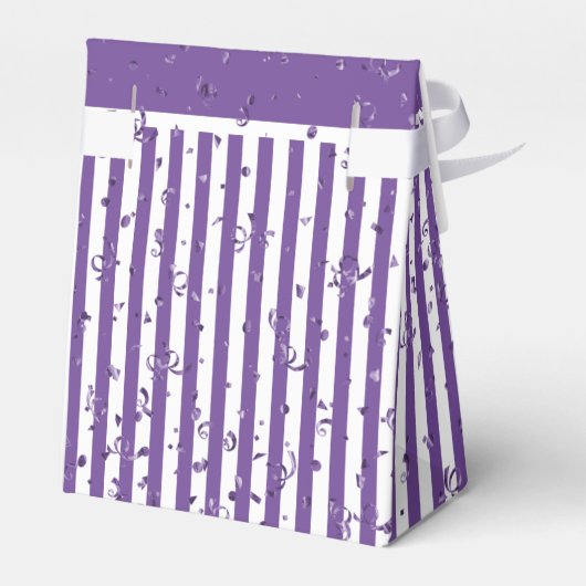 Dank u - Paarse/witte eenvoudige streepjespatroon Bedankdoosjes (Achterkant)