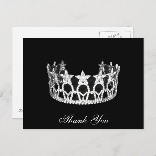 Dank u Pageant Crown Briefkaart (Voorkant / Achterkant)