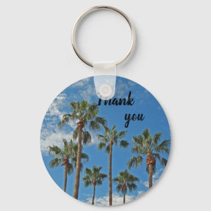 Dank u, palm Trees Bright Blue Sky Appreciation Sleutelhanger