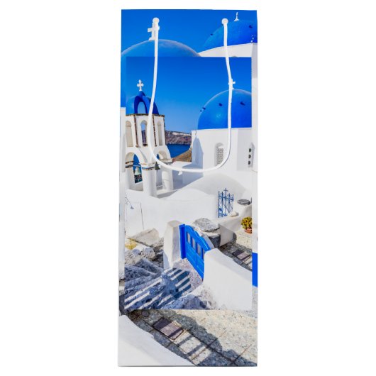 Dank u papieren zak Oia Santorini Wijn Cadeautas (Voorkant)
