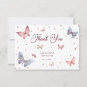 Dank u Pastel Butterfly Baby shower Kaart (Voorkant)