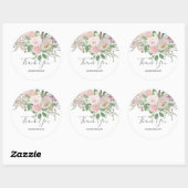 Dank u pastel floral custom ronde sticker (Vel)