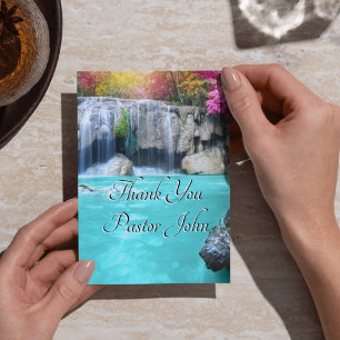 Dank U Pastor Blauwe Waterval Waardering Briefkaart