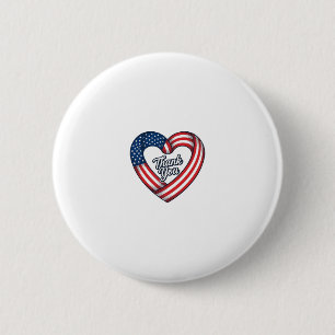 Dank U Patriottisch Hart Vintage Vector Ontwerp_1 Ronde Button 5,7 Cm