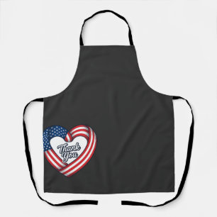 Dank U Patriottisch Hart Vintage Vector Ontwerp_1 Schort