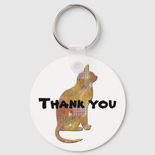 Dank u Pet Sitter Dierenvriend Patchwork Cat Sleutelhanger (Voorkant)